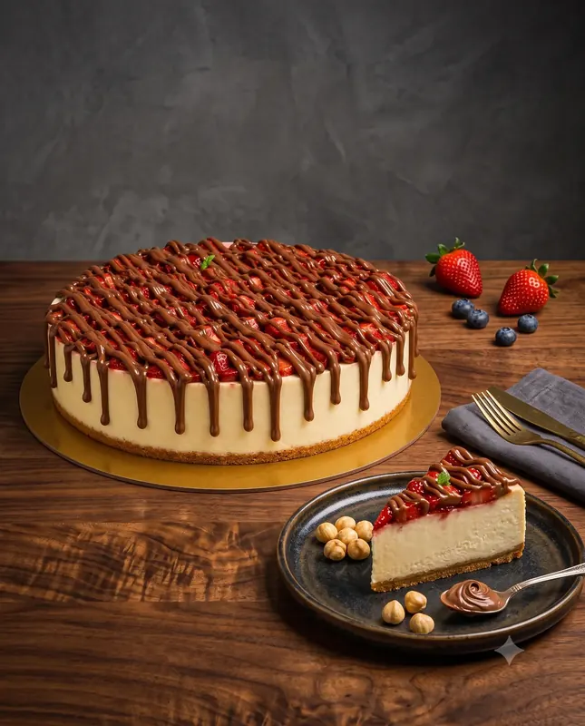 Berry Nutella Cheesecake — whole gourmet cake by Moi Doughssier, Vashi